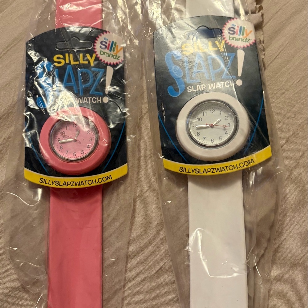 Silly Slapz Kids Slap Watch - Pink & White OS NWT Receive both!